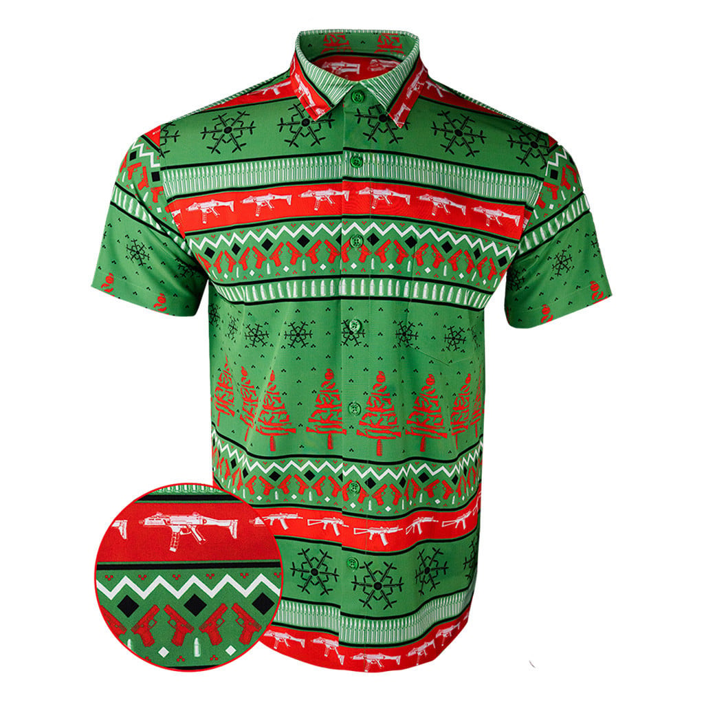 The Workshop Green Button Down Shirt Tactical Hawaiian Shirt Pro Gun Rights Merch Gifts For Dad -WearandDecor