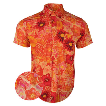 Tropical Fields Creamsicle Button Down Shirt Hawaiian Tactical Button Down Gifts For Him -WearandDecor