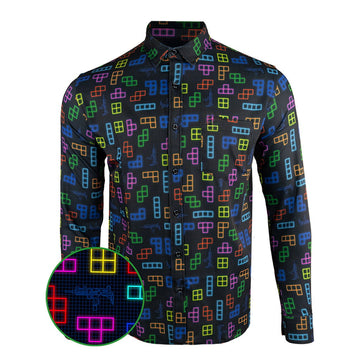 Arcade Series 3 Long Sleeve Button Down Shirt Hawaiian Tactical Button Down Gifts For Him -WearandDecor