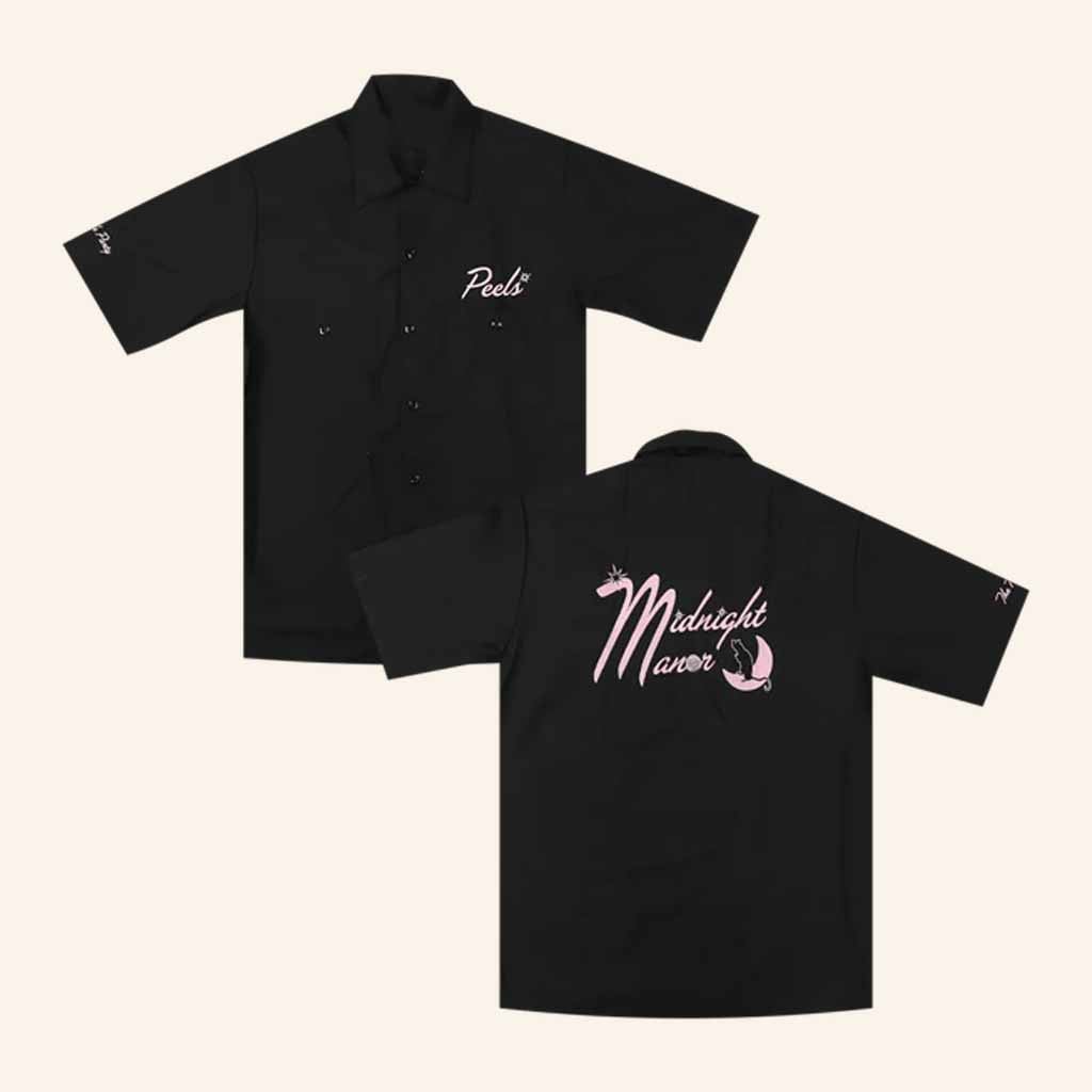The Nude Party Merch Peels Midnight Manor Black Button Up Shirt Gift Ideas For Husband -WearandDecor