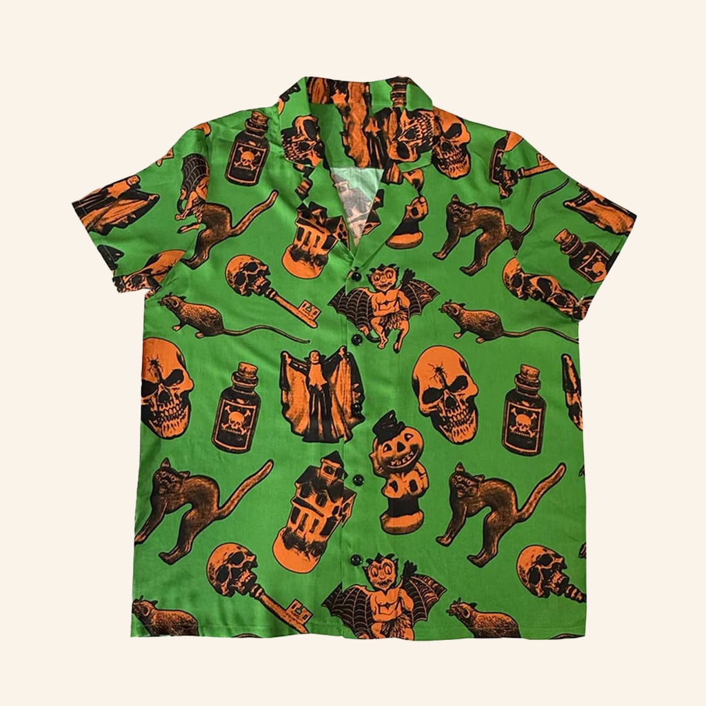 Future Monsters Merch Trick Or Trinkets Iii Button Up Shirt Halloween Gifts Ideas -WearandDecor