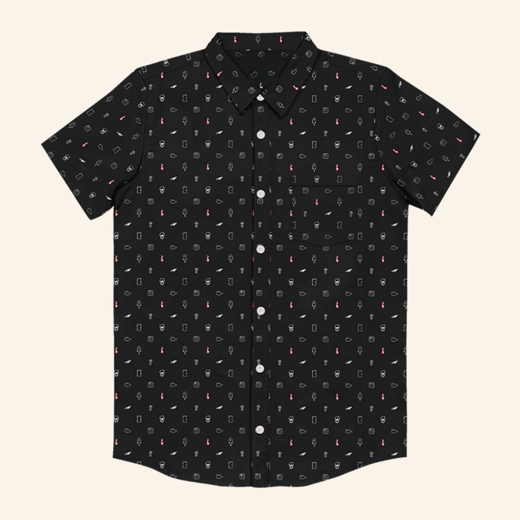 Homestar Runner Merch BLACK SPACE Button Up Shirt OMORI Shirt Gifts For Dad - WearandDecor