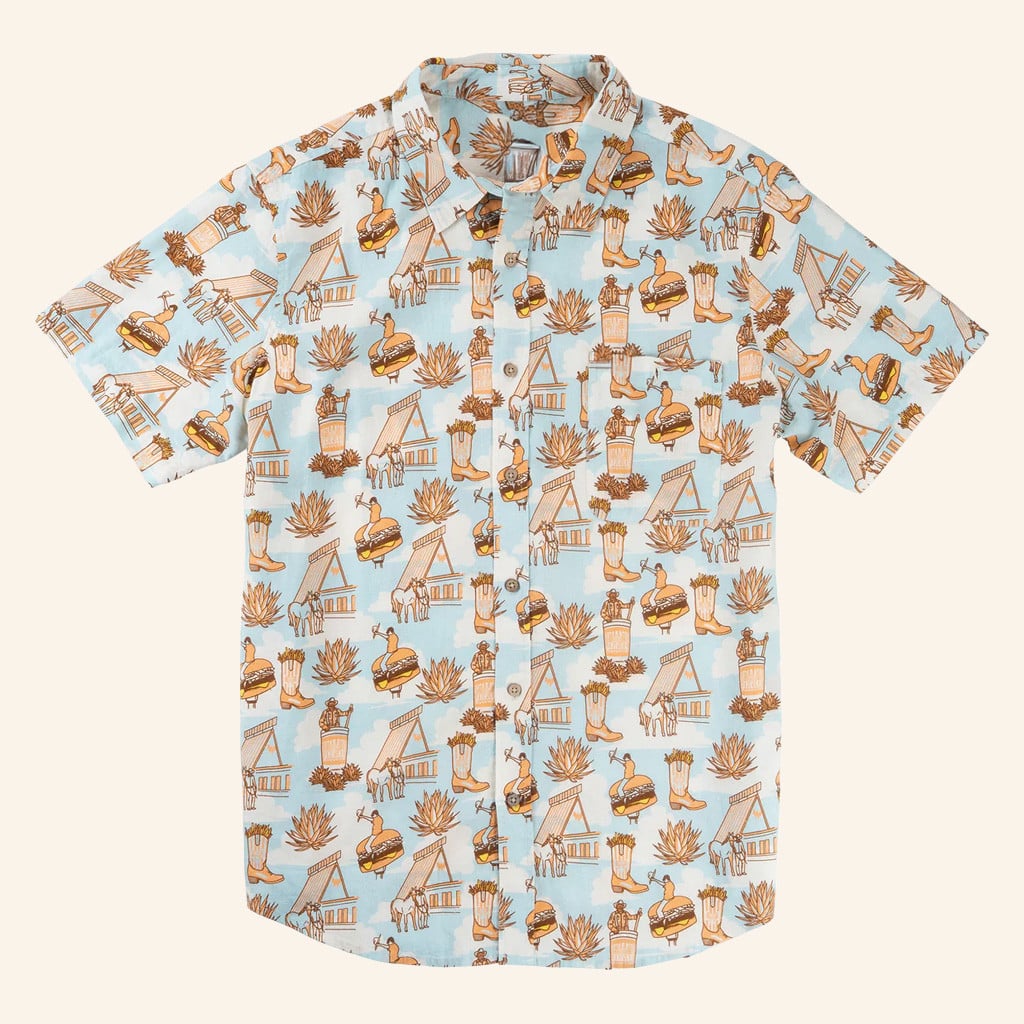 Whataburger Merch Sendero x Whataburger Cowboy Drive Thru Hawaiian Shirt Husband Gifts - WearandDecor