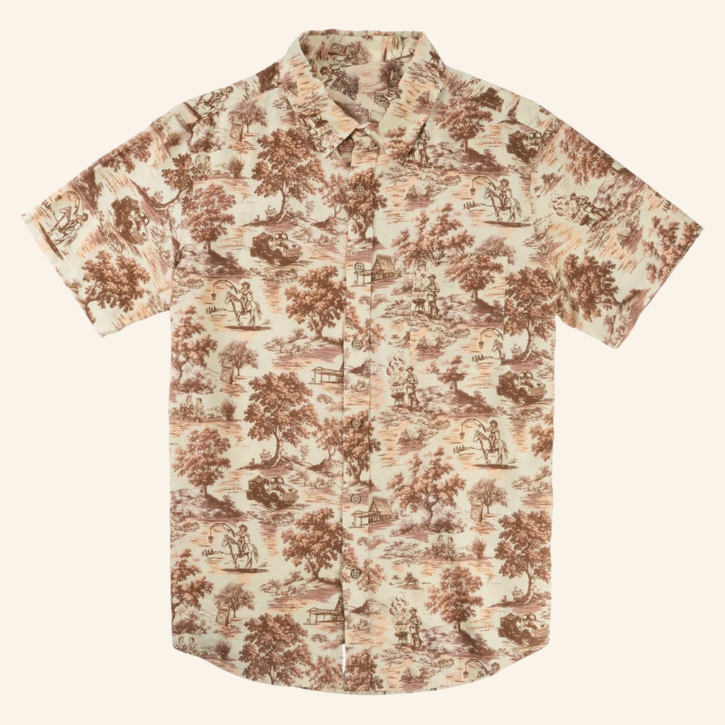 Whataburger Merch Sendero x Whataburger Toile Hawaiian Shirt Best Gifts For Dad - WearandDecor