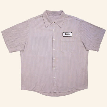 Billie Eilish Merch SUAY x Billie Upcycled Striped Button Up Shirt Gifts For Husband