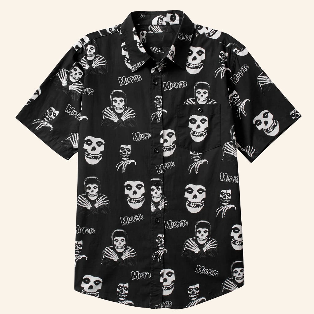 Misfits Merch Misfits Button Up Shirt Christmas Gifts For Rock Fans