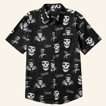 Misfits Merch Misfits Button Up Shirt Christmas Gifts For Rock Fans