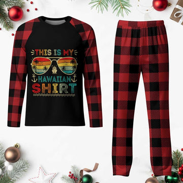 This Is My Hawaiian Shirt Plaid Pajama Set Tropical Luau Gift For Couples