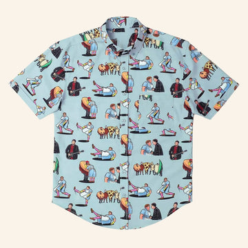 Saturday Night Live Merch SNL 50 x RSVLTS Lunch Lady Land Button Up Shirt Best Gifts For Fans - WearandDecor