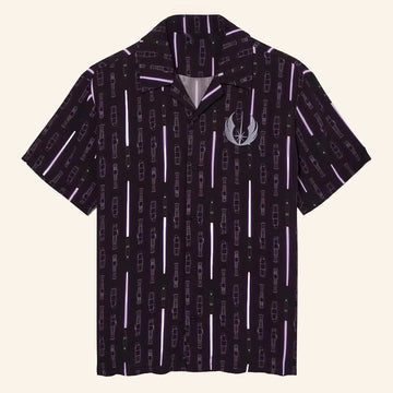 Star Wars Merch Mace Windu Lightsaber Button Up Shirt Gifts For Brothers - WearandDecor