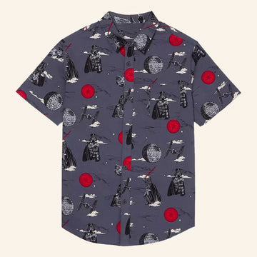 Star Wars Merch Darth Vader Dark Side Button Up Shirt Gifts For Brothers - WearandDecor