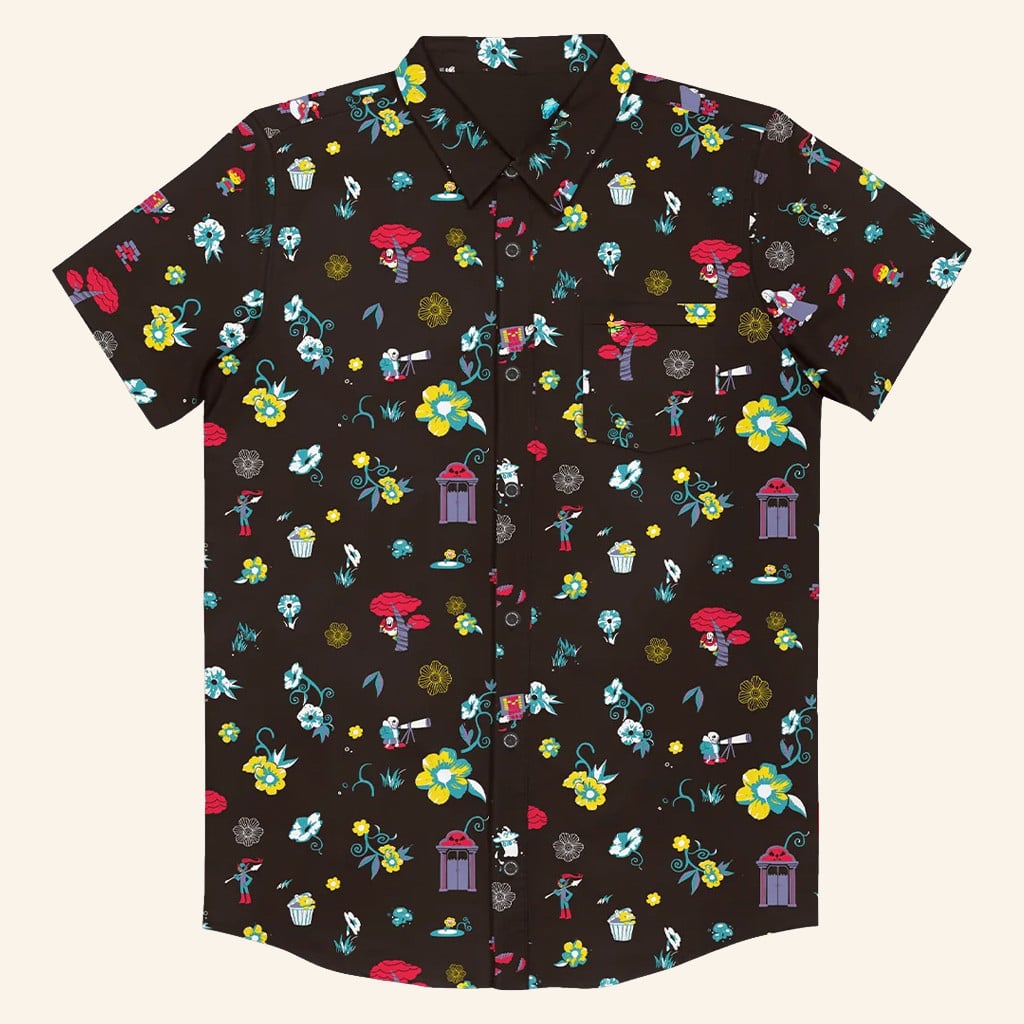 Undertale Merch Underground Garden Button Up Shirt Best Gift For Video Game Lovers - WearandDecor