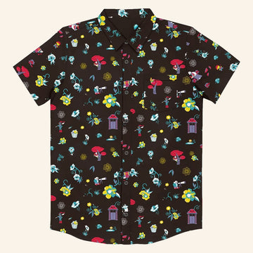 Undertale Merch Underground Garden Button Up Shirt Best Gift For Video Game Lovers - WearandDecor