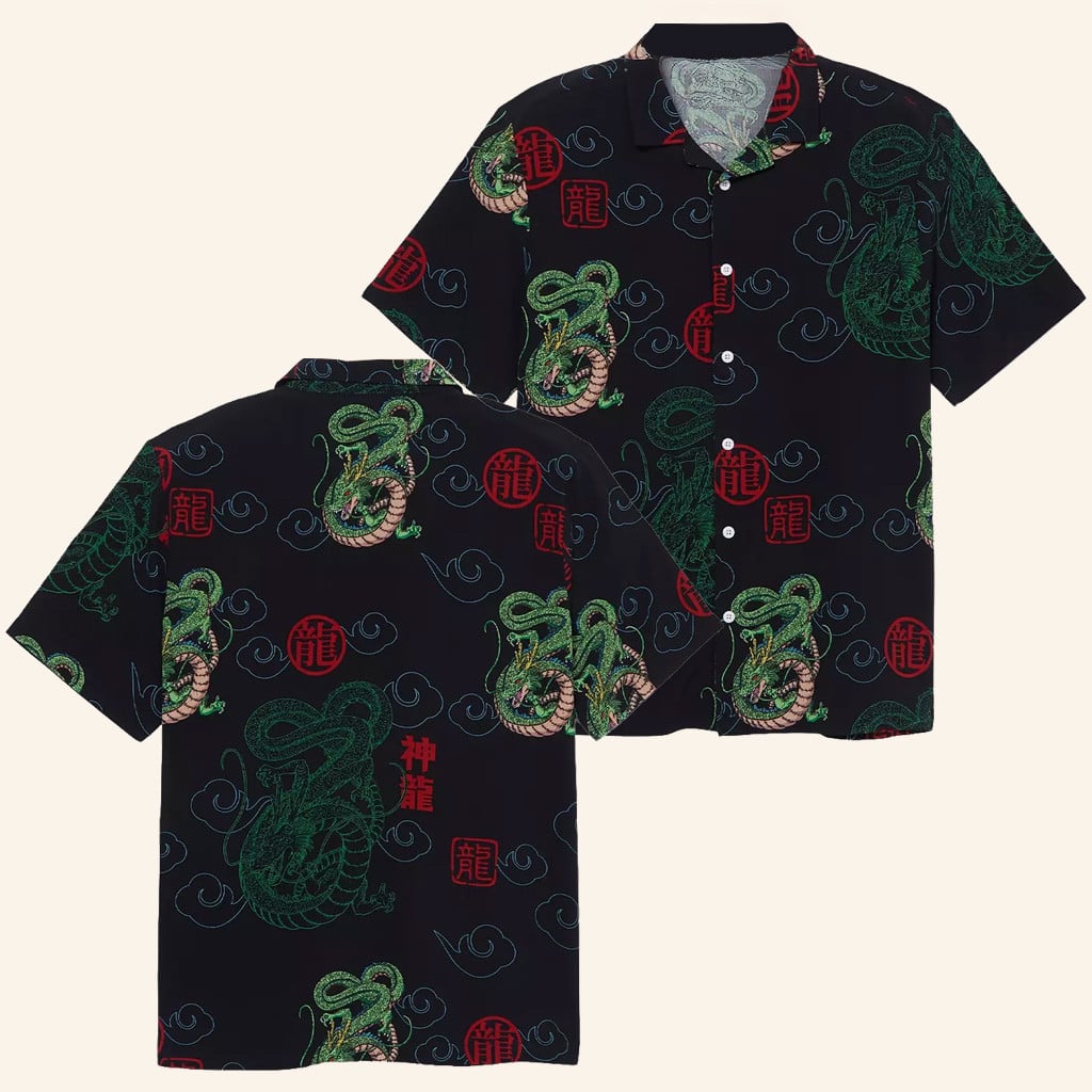 Dragon Ball Z Merch Shenron Button Up Shirt Best Gifts For Anime Lovers - WearandDecor