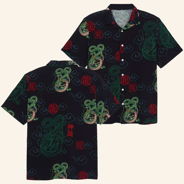 Dragon Ball Z Merch Shenron Button Up Shirt Best Gifts For Anime Lovers - WearandDecor