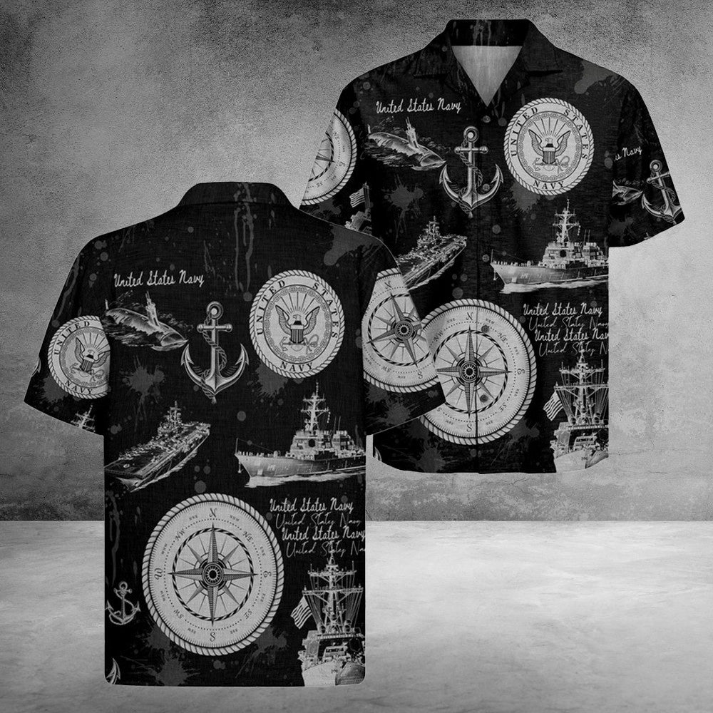 US Navy 250Th Years Of Service Hawaiian Shirt America Land Of The Free Gifts Ideas For Brother
