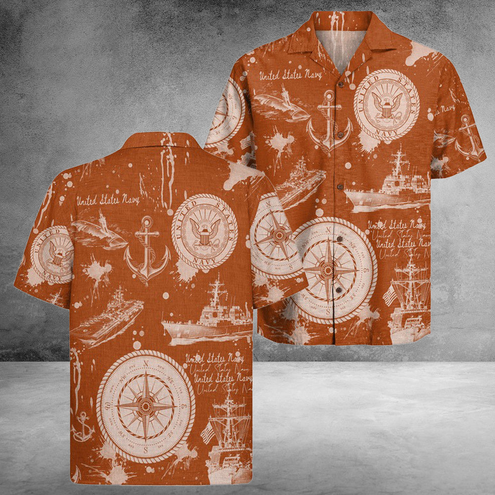 US Navy 250Th Years Of Service Hawaiian Shirt America Land Of The Free Gifts Ideas For Men