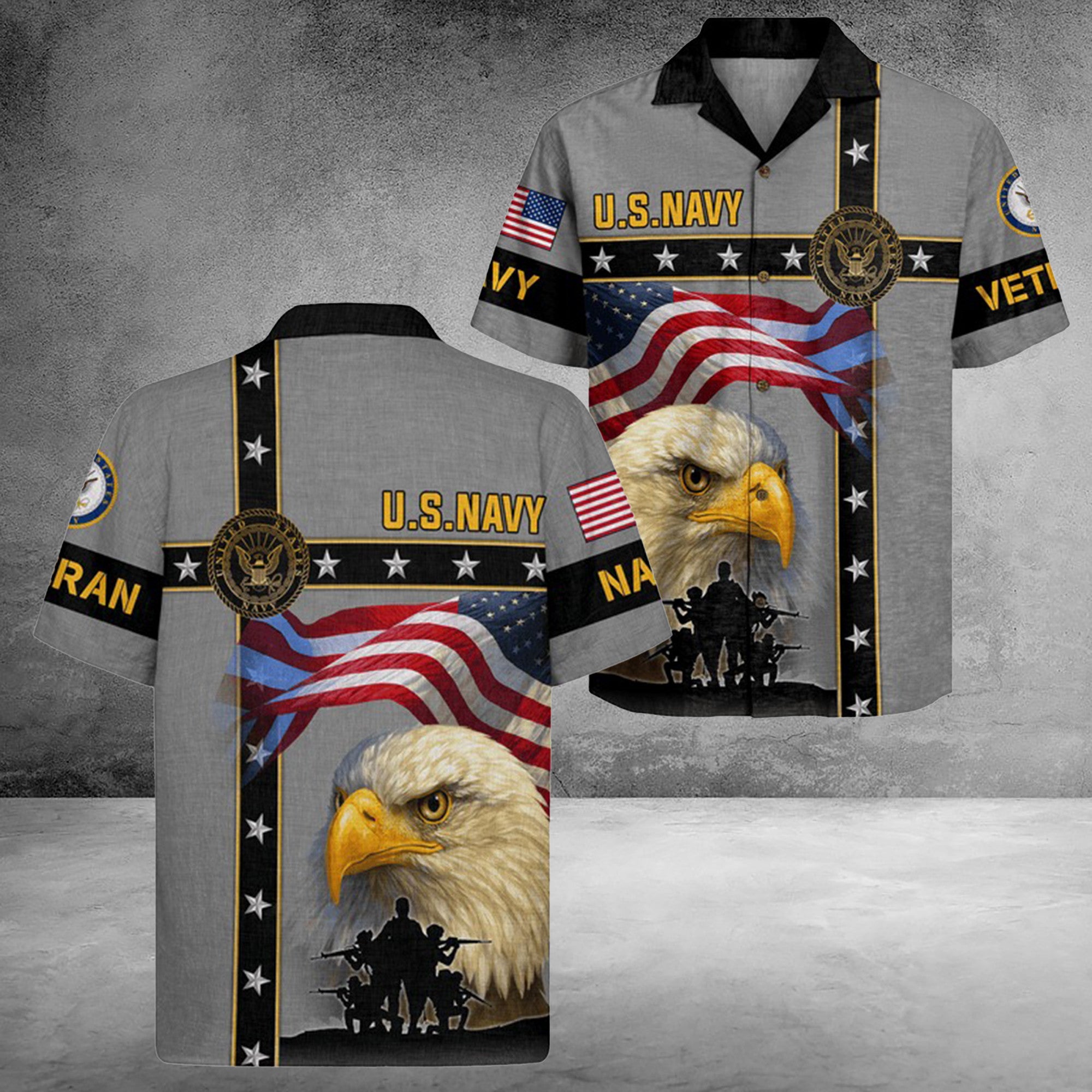US Navy 250Th Years Of Service Hawaiian Shirt Forced By The Sea Unique Gift For Patriots