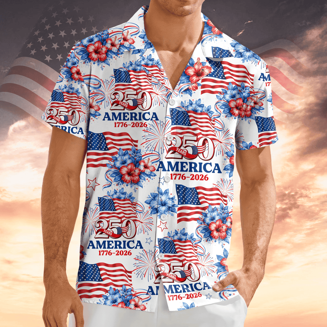 250 Years America 1776-2026 Patriotic Hawaii Shirt America 250 Merchandise Gifts For Patriotic Dad