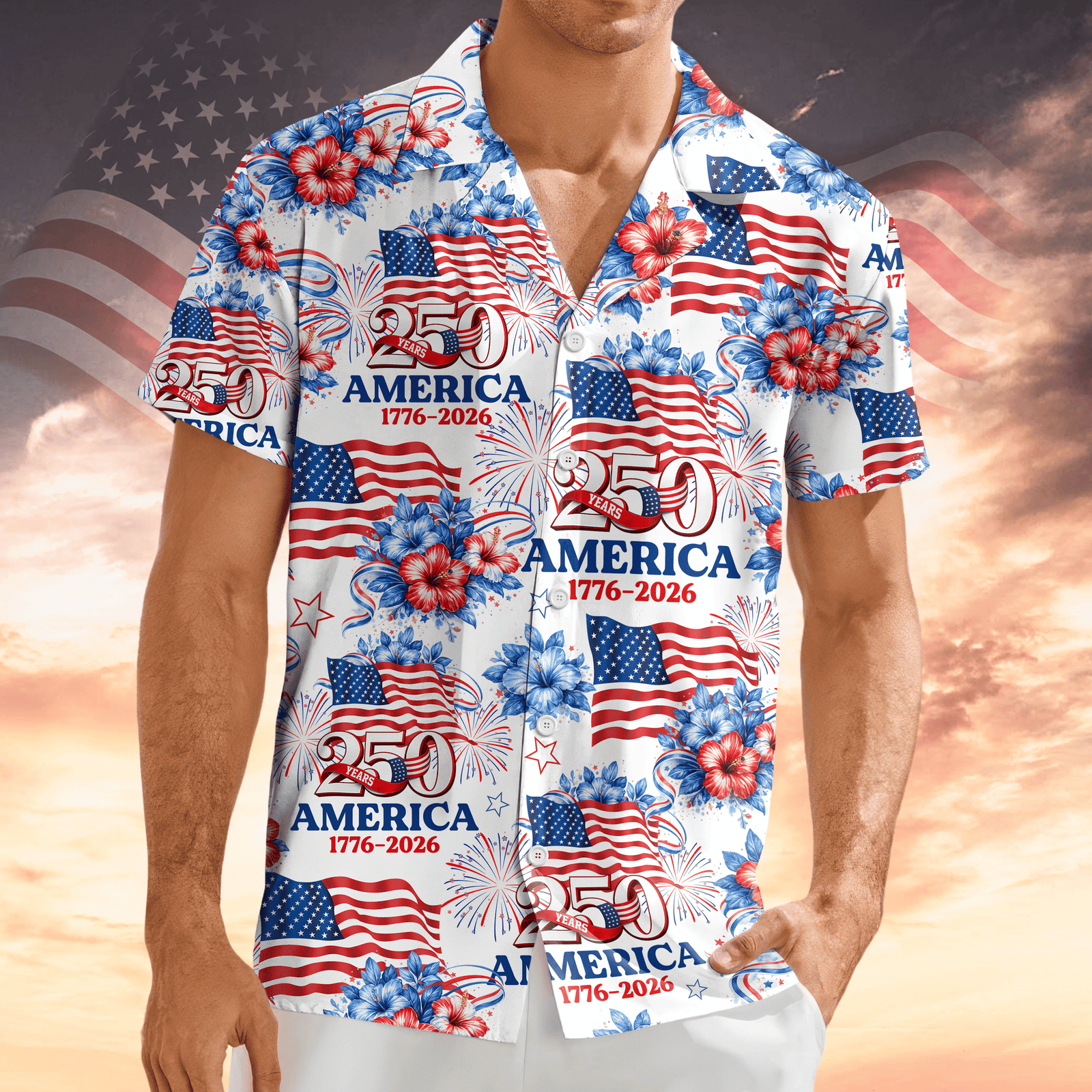 250 Years America 1776-2026 Patriotic Hawaii Shirt America 250 Merchandise Gifts For Patriotic Dad
