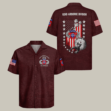 Eagle US Army Airborne Hawaiian Shirt 82 Airborne Division Shirt Veteran Gift