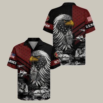 Eagle US Marine Corps 250th Anniversary Hawaiian Shirt DD 214 USMC Clothes Veteran Gift