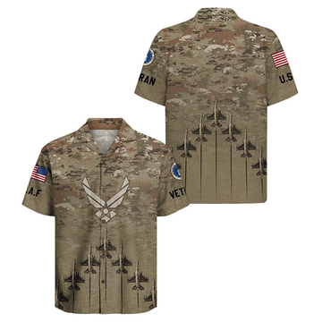 US Air Force Hawaiian Shirt Air Force Veteran Clothes Veteran Themed Gift For Him