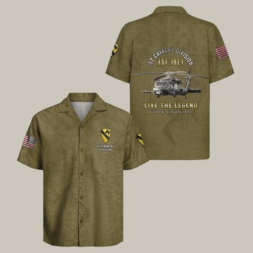 US Army 1st Cavalry Division Regiment Hawaiian Shirt Live The Legend Shirt Gift Idea