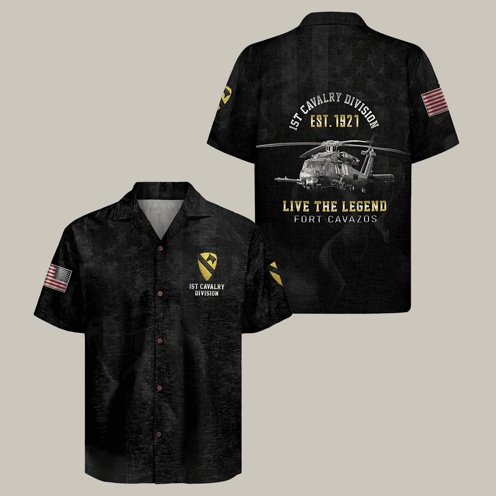 US Army 1st Cavalry Division Regiment Hawaiian Shirt Live The Legend Shirt Patriotic Veteran Gift