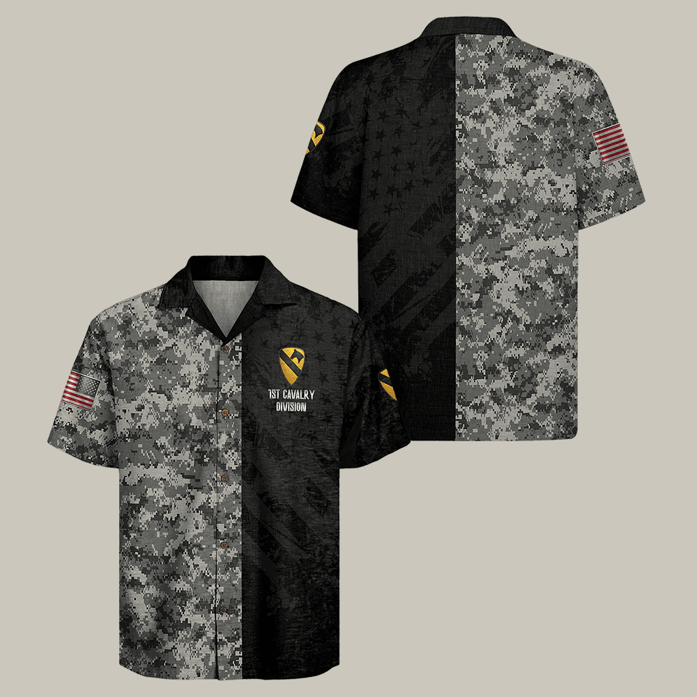 US Army 1st Cavalry Division Regiment Hawaiian Shirt The First Team Cavalry Retro Shirt