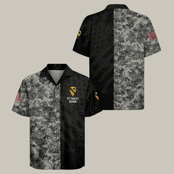 US Army 1st Cavalry Division Regiment Hawaiian Shirt The First Team Cavalry Retro Shirt