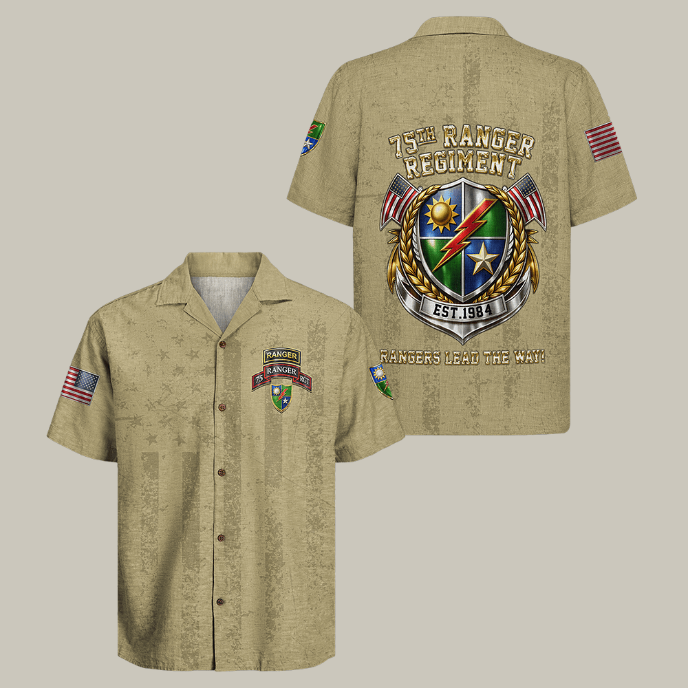 US Army 75th Ranger Regiment Hawaiian Shirt Military Appreciation Clothes Veteran Gift