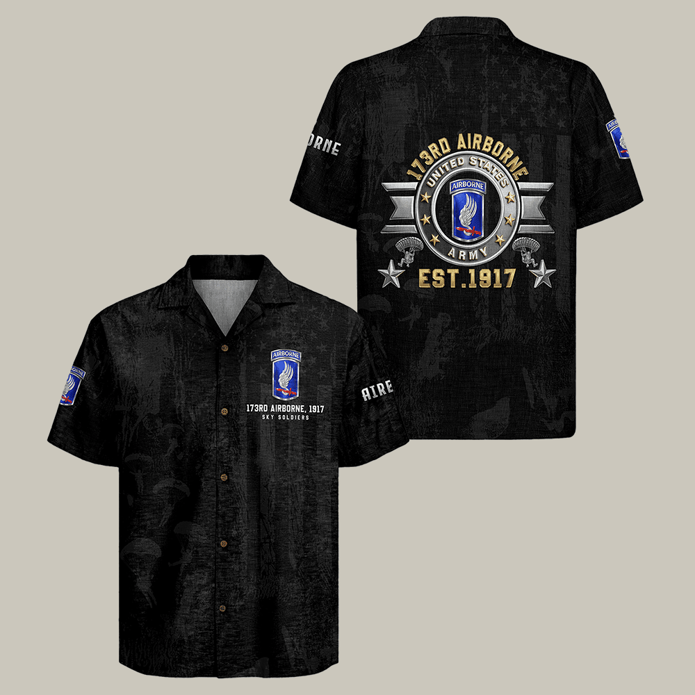 US Army 173rd Airborne Hawaiian Shirt American Paratrooper Clothes Veteran Gift For Men