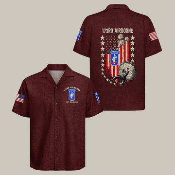 US Army Airborne Hawaiian Shirt 173Rd Airborne Paratrooper Merch Father Gift Idea