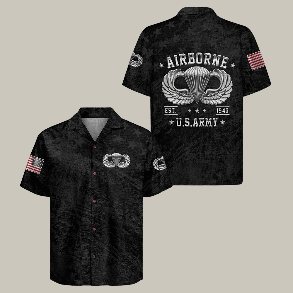 US Army Airborne Hawaiian Shirt US Army Airborne Division Unique Gift For Veterans