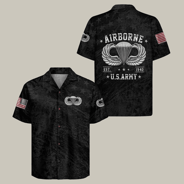 US Army Airborne Hawaiian Shirt US Army Airborne Division Unique Gift For Veterans