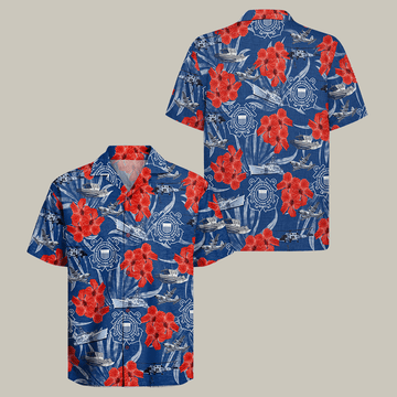 US Coast Guard 250th Years Of Service Hawaiian Shirt Coast Guard Cutter and Helicopter Shirt