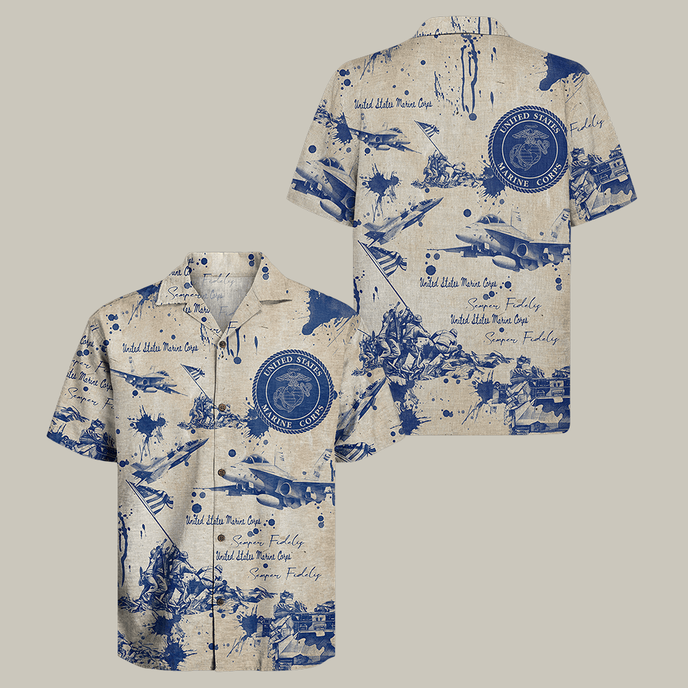 US Marine 250th Years Of Service Hawaiian Shirt Marine Veterans Clothes Patriotic Gift