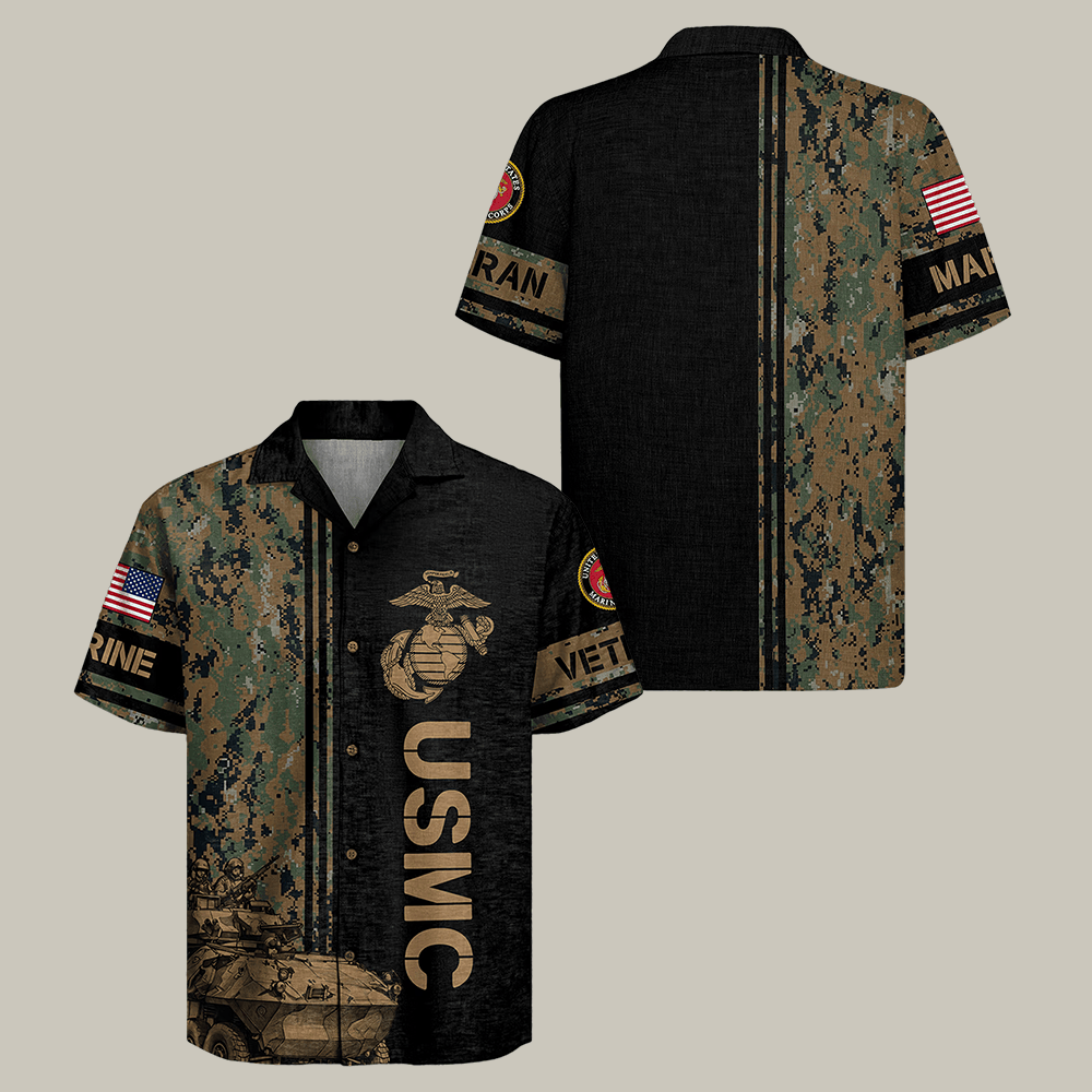 US Marine Corps 250 Years Of Honor Hawaiian Shirt Marine Corps Veteran Shirt Best Gift Idea