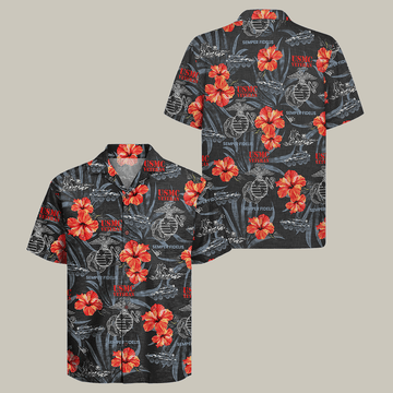 US Marine Corps 250th Years Of Service Hawaiian Shirt Semper Fi Shirt Marines Veteran Present