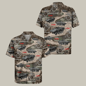 US Marines 250th Anniversary Hawaiian Shirt Semper Fidelis Shirt USMC Gift For Him