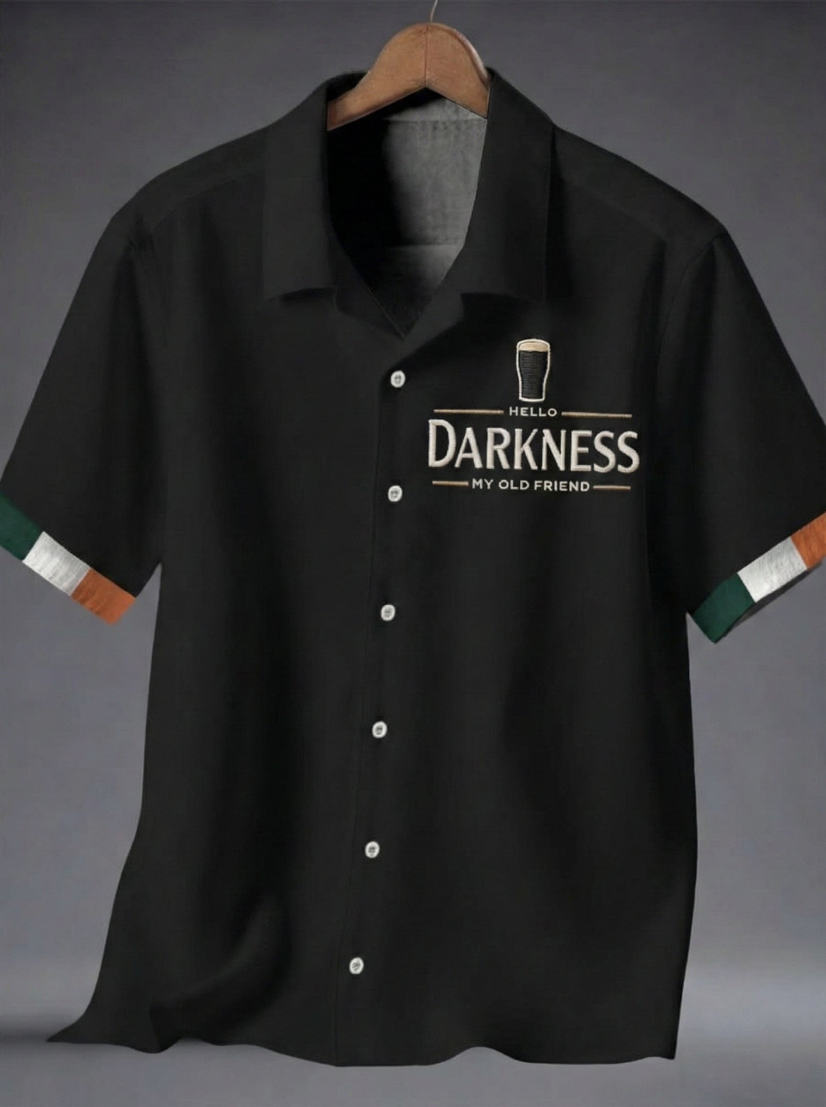 Hello Darkness My Old Friend Button Hawaiian Shirt St Patrick's Day 2026 Shirt Best Gift For Boyfriend