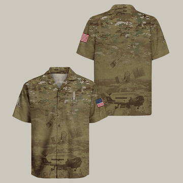US Space Force Hawaiian Shirt American Flag US Space Force Semper Supra Shirt Gift For Veteran