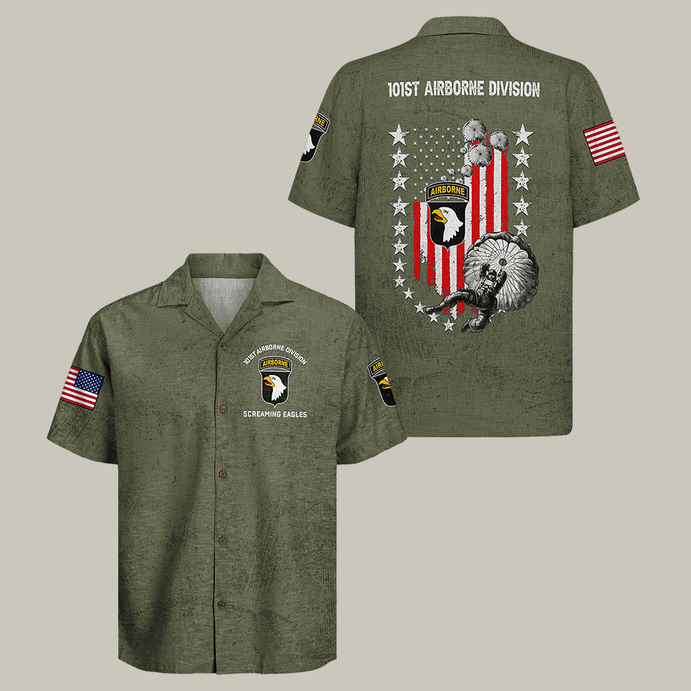 Screaming Eagles US Army Airborne Hawaiian Shirt 101St Airborne Shirt Gift For Him