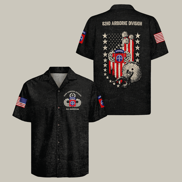 US Army 82rd Airborne Hawaiian Shirt 82nd Airborne Division Shirt Veteran Gift Ideas