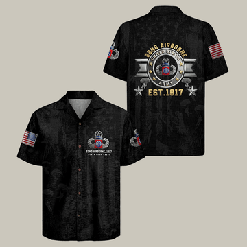 US Army Airborne Hawaiian Shirt Patriotic Military Shirt Veteran Themed Gift For Husband