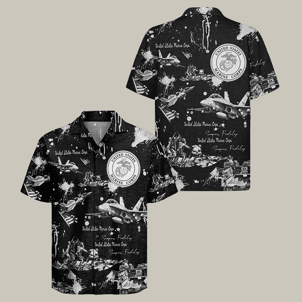 US Marines 250th Years Of Service Hawaiian Shirt 250th Anniversary Clothes Marine Corps Gift