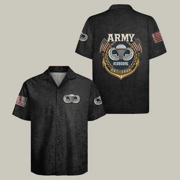 US Army Airborne Hawaiian Shirt Army Airborne Est 1940 Clothes Best Gift For Brother