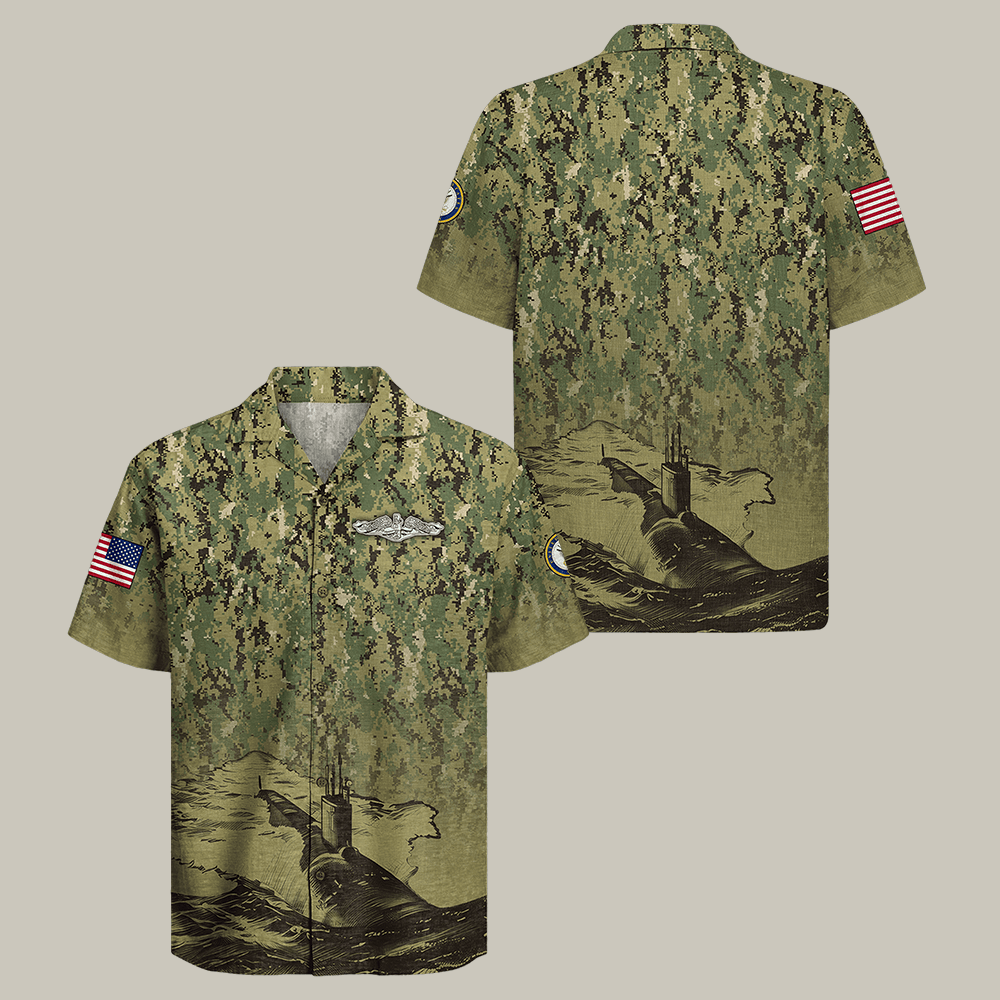 US Navy Submarine Hawaiian Shirt Silent Service Navy Veteran Clothes Gift For Him