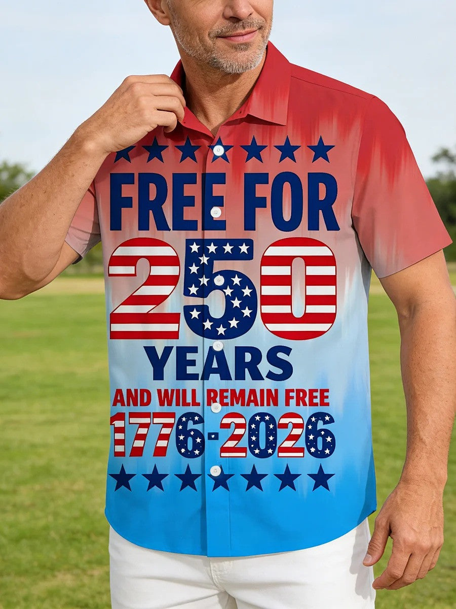 USA 250th Anniversary 1776-2026 Hawaiian Shirt Men's Independence Day Apparel